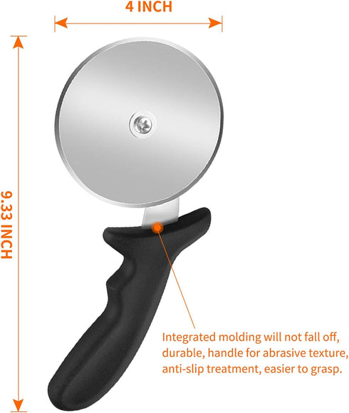 Pizza Cutter Wheel, Stainless Steel Slicer, 9.33-Inch Super heavy 173g, Sharp funny Classic Cutters, Kitchen Gadget with finger guard protects, Fo...