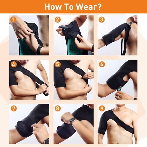 HUEGLO Right Shoulder Brace for Men,Torn Rotator Cuff Support Women Shoulder Stabilizer Brace for Shoulder Pain Relief...