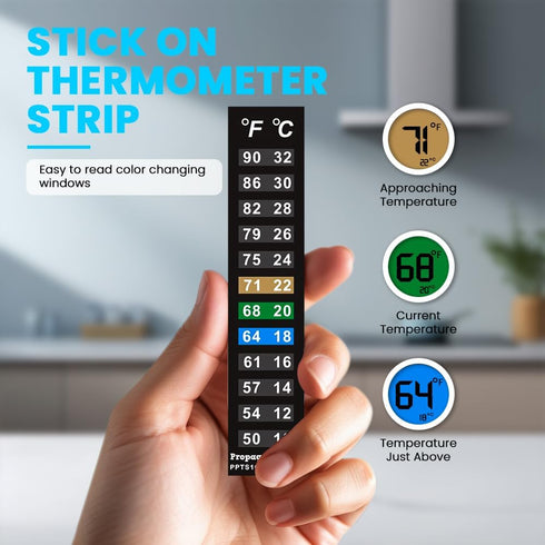 Stick On Thermometer Strip, Digital Temperature Display for Fermenting, Brewing, Wine, Beer, Kombucha or Aquariums. 50-90F (10-32C) Adhesive Stick...