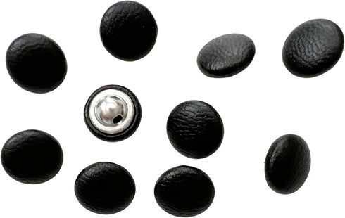 PEPPERLONELY 10PC Leather Covered Buttons with Shank Sew On for Leather Clothes Dress Coat Jeans Sofa Decoration Crafts, 11.5mm, Black...