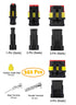 352Pcs Waterproof Car Electrical Connector Terminals Automotive Electrical Wire Connector Plug Kit 1/2/3/4 Pin Connectors Male and Female...