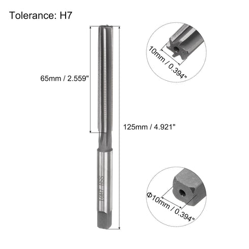 uxcell Hand Reamers, 10mm H7 Metric Reamer Drill Bit for Metal Wood Hole Reaming, Straight Flute High Speed Steel (HSS) Tool...