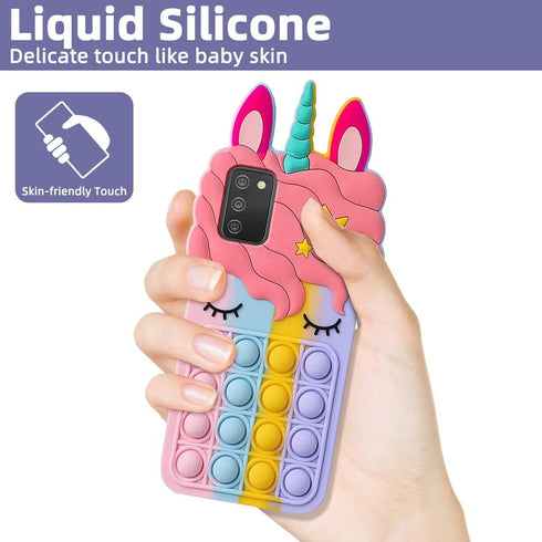 for Samsung Galaxy A02S/A03S/M02S Case,Cartoon Fun Kawaii Cute Silicone Bubble Button Decompression case Designed for Galaxy A03S/A02S Phone case ...