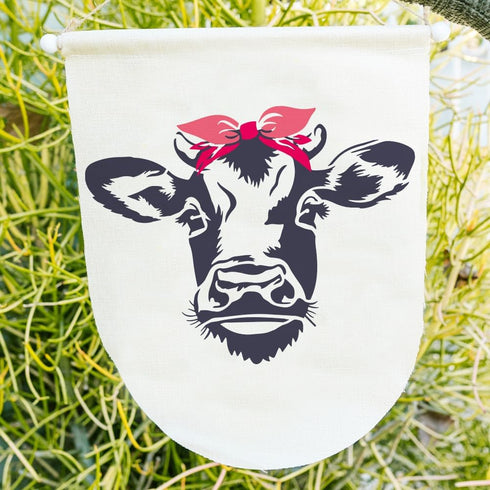 FINGERINSPIRE Cow Painting Stencil 11.8x11.8 inch Reusable Cow Head Pattern Drawing Template Plastic PET Bow Knot Stencil for Painting Square Farm...