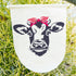 FINGERINSPIRE Cow Painting Stencil 11.8x11.8 inch Reusable Cow Head Pattern Drawing Template Plastic PET Bow Knot Stencil for Painting Square Farm...