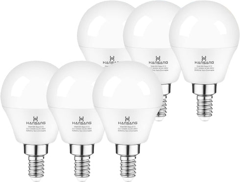 hansang E12 LED Ceiling Fan Light Bulbs 6000K Cool Daylight, 6W 60Watt Equivalent, A15 Small Candelabra Base Chandelier Bulbs, 600LM, Non-dimmable...