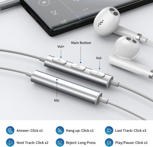 3.5mm Headphones Wired Earbuds for Chromebook Laptop,in-Ear Headset Earphones with HD Mic,Clear Call,Volume Control for Nintendo Switch,MP4/MP3,Sa...