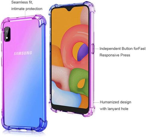 HNHYGETE Samsung Galaxy A10e Case, Galaxy A10e Case with Screen Protector, Transparent Shockproof Slim Two-Color Soft TPU Protection Cover Cases f...