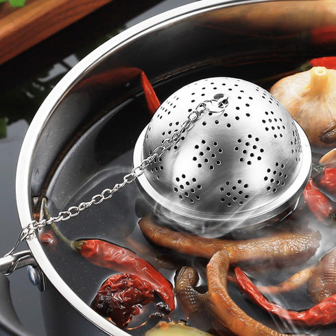 Spice Ball Extra Large for Cooking, Tea Infuser, Stainless Steel Tea Ball Strainer Spice Infuser, Soup Seasonings Seperation Basket with Extended ...