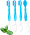 5 in 1 Mini Disposable Toothbrushes with Toothpaste Travel Portable Toothbrush with Toothpaste + Tongue Scraper + Picks+Floss Travel Case (Mint, 2...