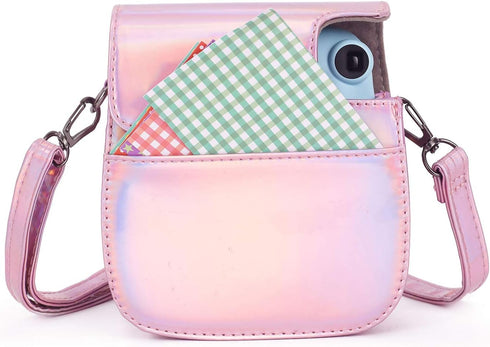 Phetium Instant Camera Case Compatible with Instax Mini 11/12,PU Leather Bag with Pocket and Adjustable Shoulder Strap (Magic Pink)...