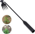 Garden Weed Pulling Tool Uprooting Weeding Tool, 4 Teeth Weed Puller Tool Manganese Steel Garden Weeder Tool for Vegetable Gardening Planting (Bla...