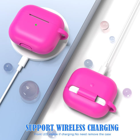 AirPods 3rd Generation Case Cover 2021, Military Grade Anti-Fall Soft Silicone Shock-Absorbing Protective AirPods 3 Case Skin with Keychain and Cl...