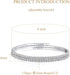 Cubic Zirconia Adjustable Cuff Bracelet for Women Men, White Gold Plated CZ Bracelet and Anklets Chain...