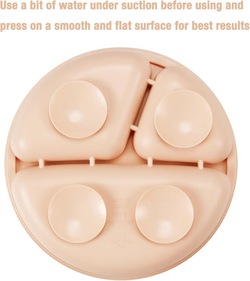 PandaEar 2 Pack Silicone Divided Suction Plates with 2 Spoons 2 Forks for Babies & Toddlers | Baby Led Weaning Supplies Self Feeding Eating Utensi...