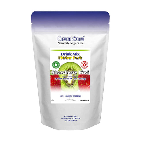 GramZero Strawberry Kiwi, Sugar Free Drink Mix, Pitcher Pack, Great For Nutrition Club Loaded Tea, Zero Calorie, Stevia Sweetened...