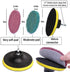 DUOSHIDA 4 Inch Drill Powered Brush Tile Scrubber Scouring Pads Cleaning Kit, 2 Different Stiffness, 4-Inch Disc Pad Holder with 6 Scrubbing Pads,...