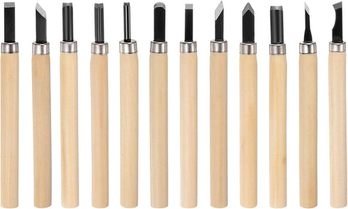 12pcs Wood Carving Knife Set Big/Mid/Small 65# Manganese Steel Hand Carving Tools Wood Chisels for Sculpting Woodworking...