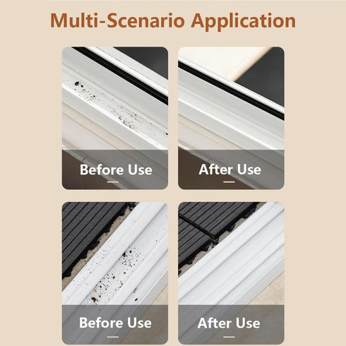 2 in1Groove Cleaning Brush Window Track Cleaning Tools,Multifunction Hard Bristle Crevice Cleaning Brush with Hidden Scraper,Grout Cleaner Grip Br...