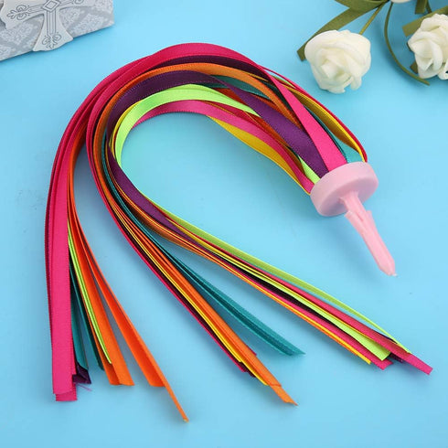 Pssopp 1 Pair Kid's Rainbow Bike Streamers Childrens Bike Streamers Grips Tassels Kids Bike Accessories(Multi Color)...