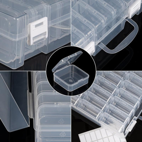 Bead Organizer Box, 24 Slots Diamond Painting Bead Storage Containers, Diamond Painting Art Accessories Boxes Craft Bead Storage Box Organizer Bea...