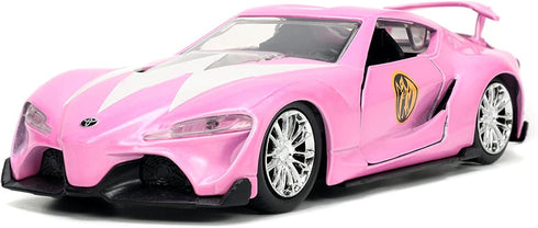 Mighty Morphin Power Rangers 1:32 Toyota FT-1 Concept Die-cast Car with 1.65" Pink Ranger Figure, Toys for Kids and Adults...