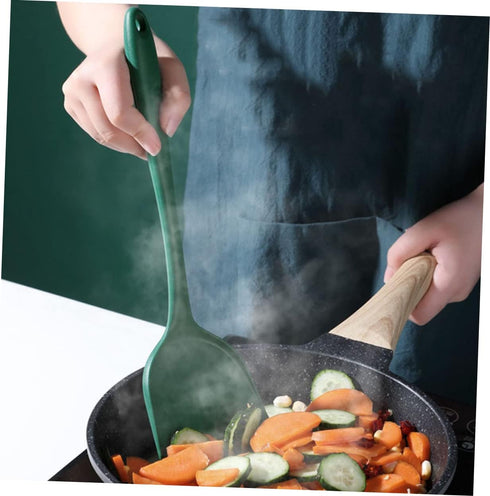 Zerodeko 1 Set Silicone Spatula Cooking Spatula Slotted Skimmer Silicone Straining Ladle Silicone Nonstick Spatula Silicone Slotted Spoon Colander...