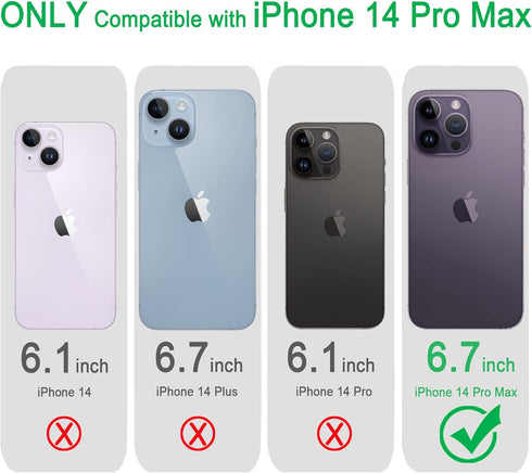 JJGoo Compatible with iPhone 14 Pro Max Case Clear, Non-Yellowing Shockproof Phone Case for 14 Pro Max, Slim Anti-Scratch Hard PC Back Protective ...