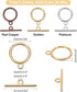 PH PandaHall 60 Sets Toggle Clasps, 3 Color Jewelry Closure Clasp IQ Toggle Clasps Round Clasps Fastener Hook Toggle Connectors TBar End Clasps fo...