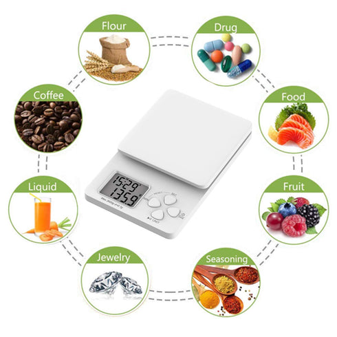 Coffee Digital Scale with Timer, Kitchen Scales Weight for Food Ounces and Grams - 2 Batteries Included...