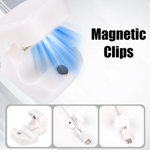 6pcs Magnetic Cable Management Clips, Phone Charging Cable Holder Strong Adhesive Desk Cable Cord Organizer USB Wire Manager Keeper for Home Offic...