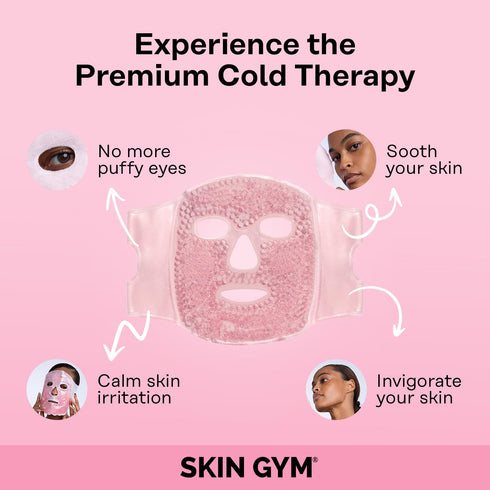 SKIN GYM Cryo Chill Ice Face Mask with Ice Beads - Ice Mask For Face with Custom Straps for Advanced Cold Therapy, Face Ice Pack for Dark Circles ...