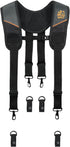 WOLF WTH2115 Padded 4-point Suspenders for Tool Work Belt | Universal Breathable Comfort Lightweight | Contractors Handyman | Pain Stress Relief W...