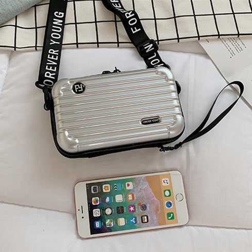 WANLIAN Hard Shell Cosmetics Case, Bag for Toiletry, Water resistant Crash Proof, Hard Shell Mini Crossbody Bag, Mini Wrist Bag Purse, Ladies Part...