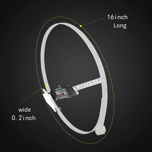 Zip Ties 16 Inch 100 per pack with 70 Pounds Tensile Strength Heavy duty cable ties White Self-Locking Nylon Wire Ties...
