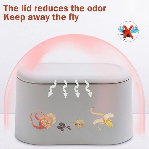 Mini Desk Trash Can with Lid with 90 Pcs Trash Bag, Lint Bin 0.5 Gallon Countertop Waste Bin for Table Tiny Garbage Can for Office Bedroom (White)...