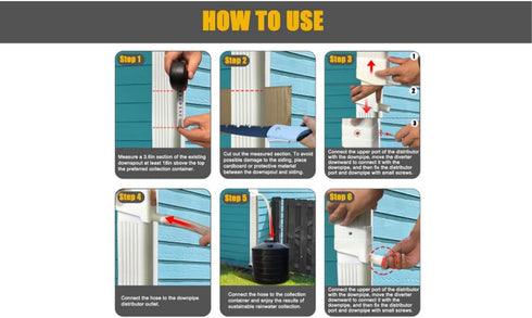 Rainwater Collection System, ABS Rain Barrel Diverter Kit Rain Barrel Kit Fits 1?1/4 inch diameter high flow hose and Garden Watering with 12in Ho...