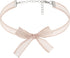 Pink Chiffon Bow Kawaii Coquette Choker Necklace Jewelry for Women, Romantic Gifts for Women Trendy Stuff for Teen Girls In Their Her 20s, Simple ...