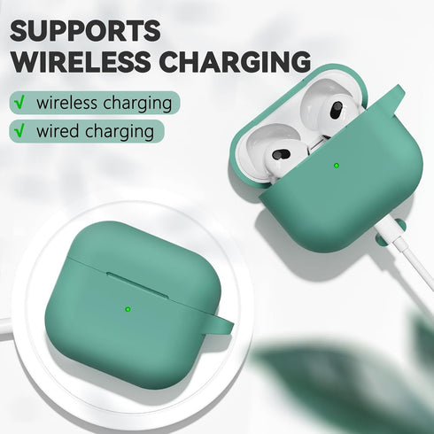 AirPods 3rd Gen Case Cover 2021 with Cleaner Kit,Soft Silicone Protective Case for Apple AirPods 3rd Generation Charging Case with Keychain,Shockp...