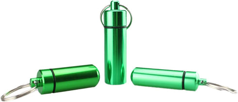 3 Size Waterproof Aluminum Pill Box Case Capsule Bottle Cache Drug Holder Keychain Container Colorful 6pcs, /L...