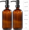 GMISUN Amber Glass Soap Dispenser, 2 Pack Bathroom Hand Soap Dispensers with Stainless Steel Pump, 17 Fl Oz Kitchen Hand and Dish Soap Dispenser S...