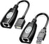 USB Extender Over RJ45 Cat 6/5/5e Adapter, RJ45 Ethernet Splitter to USB Extension UP to 50m/164ft, Compatible with Computers, Mobile Phones, Mice...