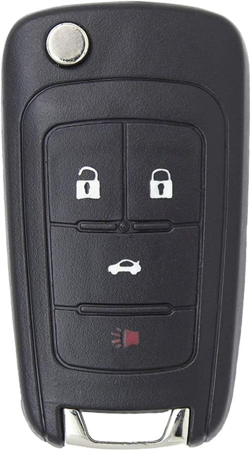Keyless2Go Replacement for New Keyless Remote 4 Button Flip Car Key Fob for Equinox Verano Sonic and Other Vehicles That Use FCC OHT01060512...