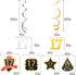 LINGTEER Happy 17th Birthday Decorations - 12 Pcs Birthday Black & Gold Foil Swirls Streamer Set,Cheers to Seventeen Years Old Bday Party Gift Dec...