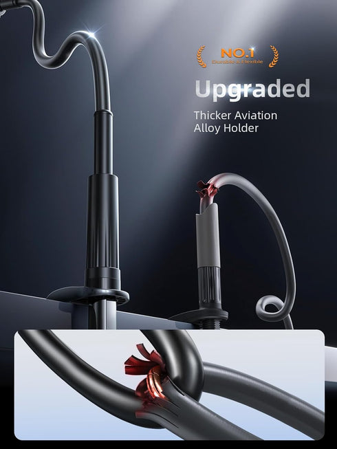 LISEN for Gooseneck Phone Holder for Bed Magsafe Stand,Flexible for iPhone Holder for Desk Magnetic Adjustable Cell Phone Stand Holder for Recordi...