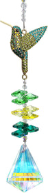 Rhinestones Hummingbird with Crystal Sun Catcher, Glass Window Hanging Ornament,Crystal Prism Suncatcher Outdoor Indoor Home Garden Party Decorati...