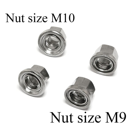 4pcs Track Nut Bicycle Bike Wheel Hub Axle Nuts M10 Rear Axle Nuts + M9 Front Axle Nuts Bicycle Accessories 7075 Aluminum Alloy Screw...