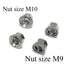 4pcs Track Nut Bicycle Bike Wheel Hub Axle Nuts M10 Rear Axle Nuts + M9 Front Axle Nuts Bicycle Accessories 7075 Aluminum Alloy Screw...
