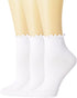 SRYL Ruffle Ankle Socks for Women's,Casual Cute Turn-Cuff Socks Soft Breathable Knit Cotton Lettuce Frilly Crew Socks Girls...
