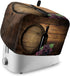 Toaster Cover 2 Slice, Wine Bottle and Fruit Grape with Wooden Barrel Bread Maker Cover Toaster Dust Cover with Pockets, Dust-Proof Cover for Kitc...